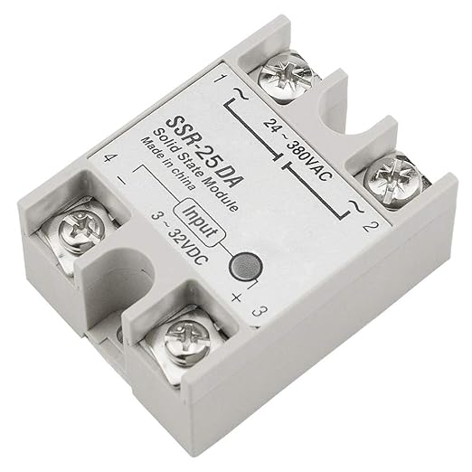 XINGYHENG 2Pcs SSR-25DA Single-Phase DC Solid State Relay Module Load 24-380VAC Controlled Module Input 3-32V DC for Industrial Automation Process