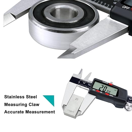 Kynup Digital Caliper, 8 Inch Micrometer Caliper Tool, Vernier Caliper with Stainless Steel Body, Large LCD Screen, Auto - Off Feature, Inch Metric Fraction Conversion (200mm)