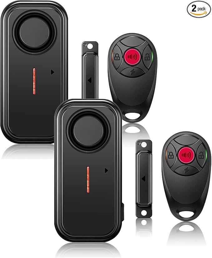 HENDUN Door Chime when Opened, Exterior Door Alarm with Remote, IP66 Waterproof Indoor/Outdoor Home Security Sensor (2 pack)