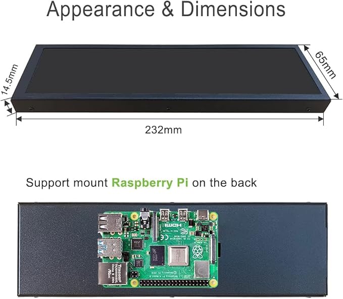 8.8 Inch PC Temperature Display, PC Sensor Panel Display, Computer Temp Monitor, IPS USB Mini Screen, AIDA64 CPU RAM DataTemperature Monitor for ARGB Computer Case Secondary Screen