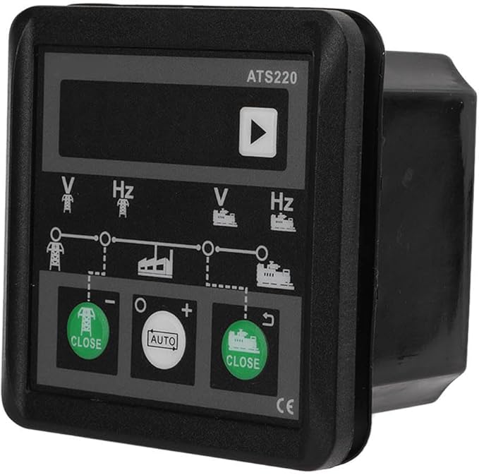 Fafeicy IP54 ATS220 AC30‑300V Mains Genset Power Controller Automatic Switch Module with LED Display, Voltage Frequency Simulation Control