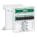 ICC Compact Plastic Structured Media Enclosure, Small Media Enclosure Box with CAT5e 8-Port PoE++, 1x8 Bridged Telephone, & 1x4 Video, 7.5 x 6.5 x 3.5 Inch, UL Listed TAA Compliant, ICRDSMMBK1