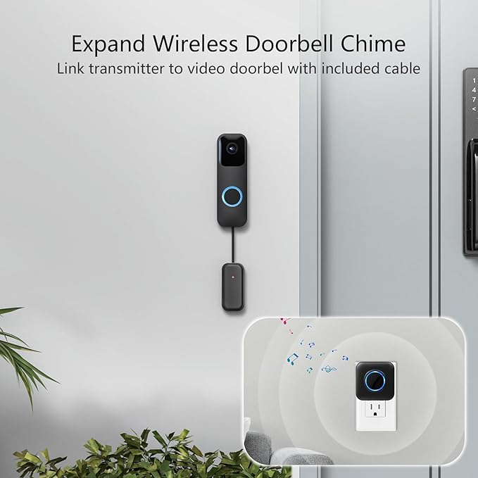BITIWEND Wireless Doorbell Chime for Blink - Compatible with Blink Video Doorbell and Blink Video Doorbell (2nd Gen) with Wired Transmitter (1 Video Doorbell Extender 1 Receiver）