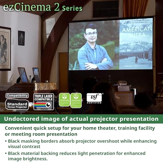 Elite Screens ezCinema 2, 95-inch 16:9 Manual Floor Pull Up Scissor Backed Projector Screen, Portable Home Office Classroom Front Projection w/ Carrying Bag, US Based Company 2-YEAR WARRANTY, F95XWH2