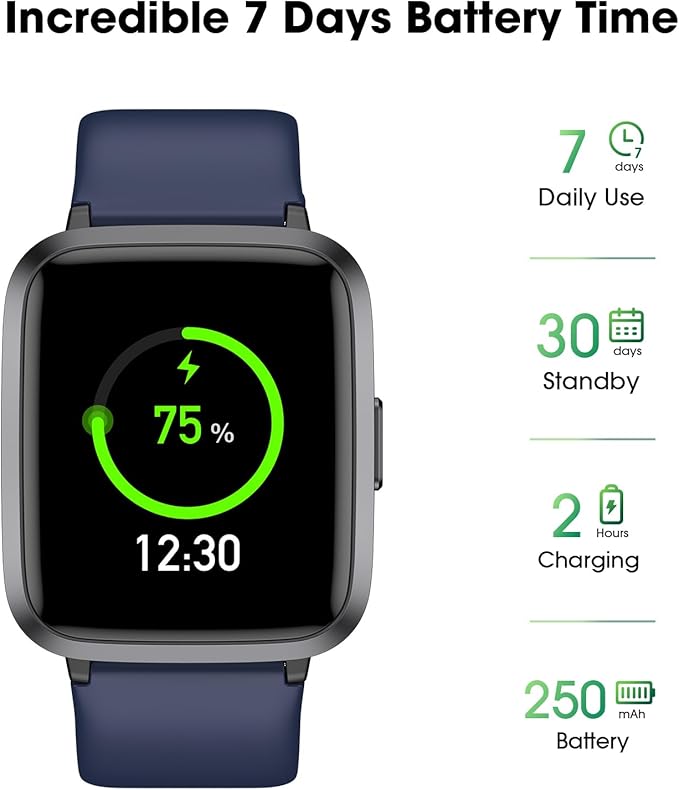 LIVIKEY Fitness Tracker Watch with Heart Rate Monitor, Activity Tracker with Pedometer, Sleep Monitor, Calories & Step Counter, IP68 Waterproof Smart Watches for Women Men Fitness Watch for Sports