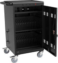 TIOPLY 36 Device Charging Cart for Laptop Up to 16.3-inch Screen, Mobile Charging Station and Tablet Storage Cart for iPad, Chromebooks with Cord Organizer, Black.