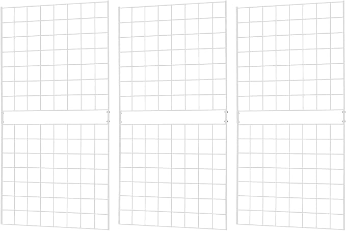 7RiversART Grid Wall Commercial Grade Gridwall Panels – Heavy Duty Grid Panel for Any Retail Display Wall Grid 2' Width x 4' Height, White (Pack of 3) Easily Portable