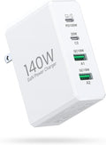 Mac Book Pro Charger - 140W Type C Fast Charger for USB C Port MacBook Pro & MacBook Air, ipad Pro, 4-Port PD20W Wall Charging Block Cube for iPhone 17/16/15/14/13 Pro Max, iPad,Samsung Galaxy