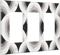 Bvtewkhz Black/White Art Marble 3 Gang Triple Rocker Decorative Light Switch Covers Electrical Faceplate Switch Plates for Bathroom Kitchen Home