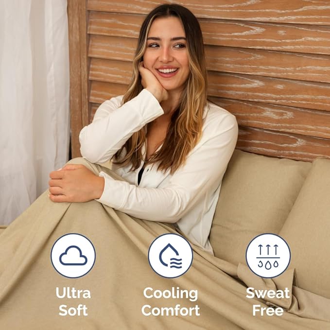 RV Short Queen Sheet Set 60 X 75 - 4 Piece RV Short Queen Bed Sheets - Soft, Breathable & Cooling - Designed for Bunks, Trailers & Campers - Fits 8” to 12" Mattress - Luxury Bedding - Heathered Tan