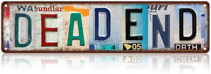 Vintage Dead End Wall Decor Street Signs Home Bar Coffee Metal Tin Signs 16 x 4 Inches