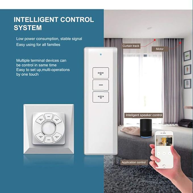 OlideSmart DIY WiFi Smart Automatic Curtain Motor Track System, Automatic Curtain Motor, Blinds Tracks, Length can be Customized (White, 5.2m)