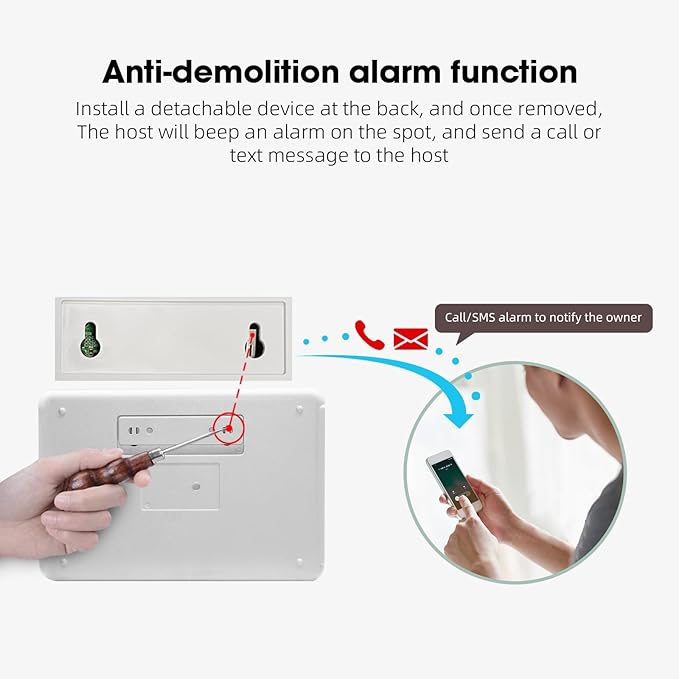 LWOHSI Alarm Systems with 4.3" Large Fulltouch Screen,4G SMS/Tuya APP Alert,Wireless Home Security Alarm Kits,Door Alarm Sensors,120db Siren,Remote,Work with Alexa and Google for Villa,Apartment