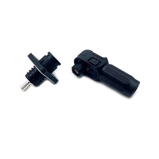350A Battery Energy Storage Connector, 120mm² High Current Connectors IP67 Waterproof Stud Wiring Power Adapter Quick Plug Terminal Right Angle Plug and Socket (1500V Black)