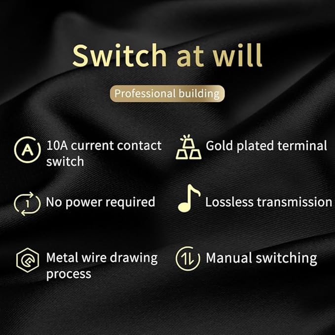 TKOWTB HiFi Lossless 4 in 1 Out 2 in 1 Out HiFi Stereo Audio Source Input Signal Switcher Switch Splitter Box(A) Easy Install