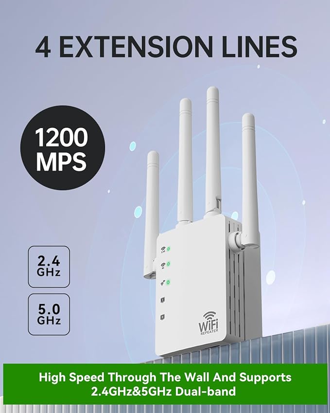 2026 WiFi Extender Signal Booster for Home, 10X Faster New Wireless Long Range Amplifier, Covers up to 13888 sq.ft, WiFi Booster Dual Band,WiFi Repeater with Ethernet Port & EasyMesh, Easy Setup