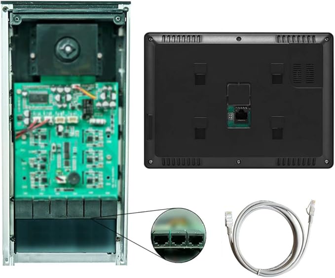 AMOCAM Upgrade Versions 2 Units Apartment Intercom System 7 inch Touch Monitor Video Door Phone Kits Support Ethernet Cable Connect, Single-Supply, ID Keyfobs Unlock for Home Apartment