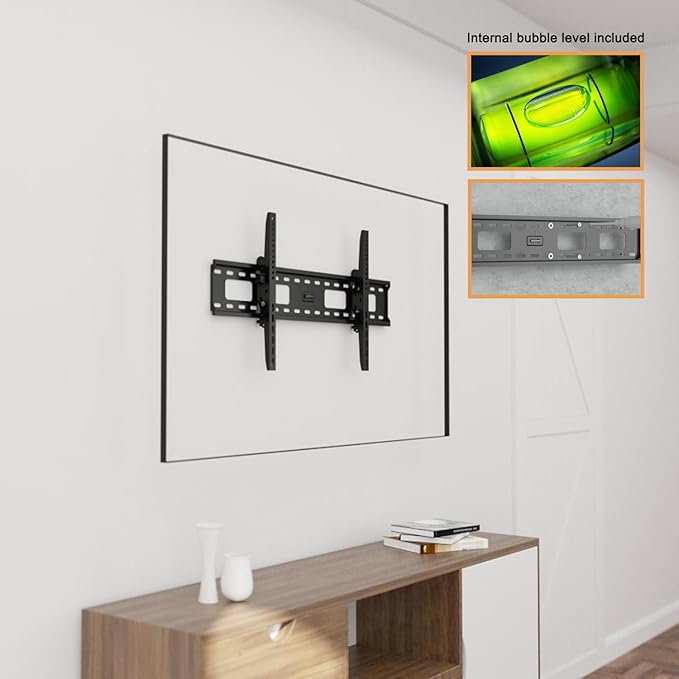 Ultra Slim Tilt TV Wall Mount Bracket for Samsung - 75" Class CU8000 Crystal UHD 4K Smart Tizen TV - UN75CU8000FXZA - Low Profile 1.7" from Wall, 12° Tilt Angle, Easy Install