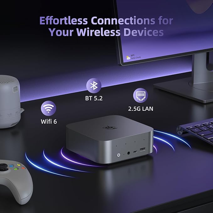 Beelink SER9 Pro+ AI Mini PC, AMD Ryzen 7 H255 (Up to 4.9GHz), 32GB LPDDR5X 7500MT/s 1TB NVMe SSD, Radeon 780M, Built-in Mic/Speaker, USB4, 4K@240Hz Triple Display, WiFi 6, 2.5G LAN, Desktop Computer