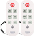 Anderic RR1004 Big Button TV Remote Control – Senior Friendly, Easy-to-use with Glow Keys, Simple Layout – Ideal for Elderly Care & Assisted Living – Compatible with Most IR TVs - White - 2 Pack