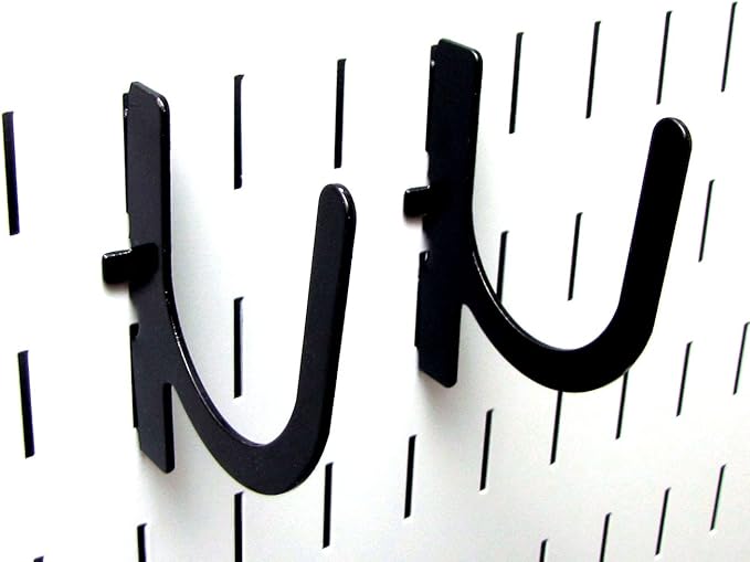 Wall Control 10-UH-003 B Slotted Pegboard U-Hook for Wall Control Pegboard Only, 3", Black