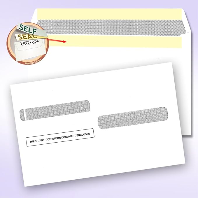 W-2 Forms Blank Paper 4-Up Version"NO Instructions on Back" for Laser and Ink Jet Printer (Forms & Self Seal Envelopes) (100 Sets)