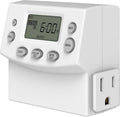 TG Heavy Duty Programmable Plug-in Digital Timer for Electrical Outlets, 7-Day Schedule, Random Mode, 120V 15A 1200W