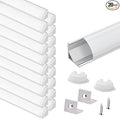 VST 20pack 3.3ft LED Channel, V Shape Led Diffuser Channel, LED Aluminum Channel System with Milky Cover, End Caps and Mounting Clips, Aluminum Profile for LED Strip Light Very Easy Installation