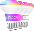 HYDONG Smart Light Bulbs，BR30 Smart Bulbs Compatible with Alexa，Flood Light Bulbs 10W 900LM,RGBCW Color Changing Light Bulb，2.4Ghz WiFi Bulb,APP Dimmable E26 Base,4Pack