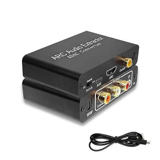 HDMI ARC Audio Extractor,DAC Converter,192KHz Digital to Analog Audio Converter,Optical/SPDIF Coaxial Stereo L/R RCA 3.5mm