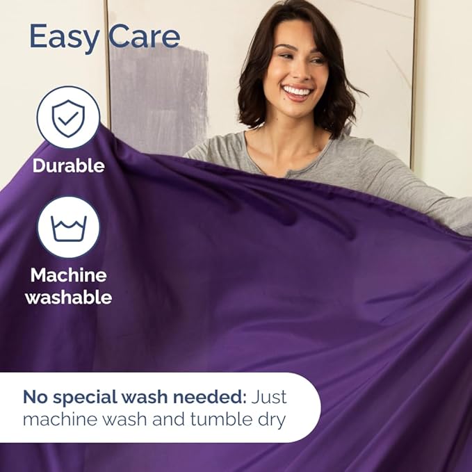 Full XL Bed Sheet Set - 4 Piece Extra Long Extended Full XL Sheets - Soft, Breathable & Cooling - Fits 8" to 16" Mattress w/ Deep Pockets - 54" x 80" - Easy-Fit, Wrinkle and Fade Resistant - Purple