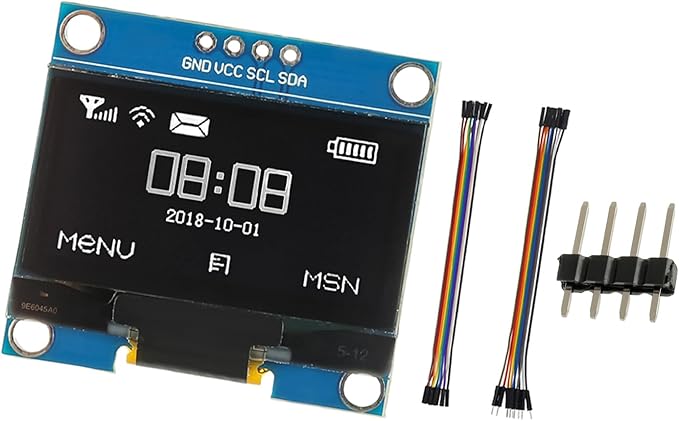 JAMHER 1.3 Inch I2C IIC OLED Display Module 128x64 Pixel Mini Self-Luminous Display Screen Board for Arduino Projects Raspberry Pi with Wire(1Pack White)