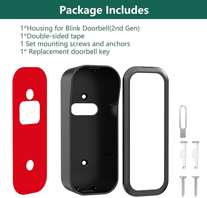 All-new Blink Doorbell Mount,Compatible with Blink Video Doorbell Camera(2nd Gen),No drilling Blink Mount Bracket,Easy to Install for Blink Doorbell Security System(Blink Doorbell Not Included),Black