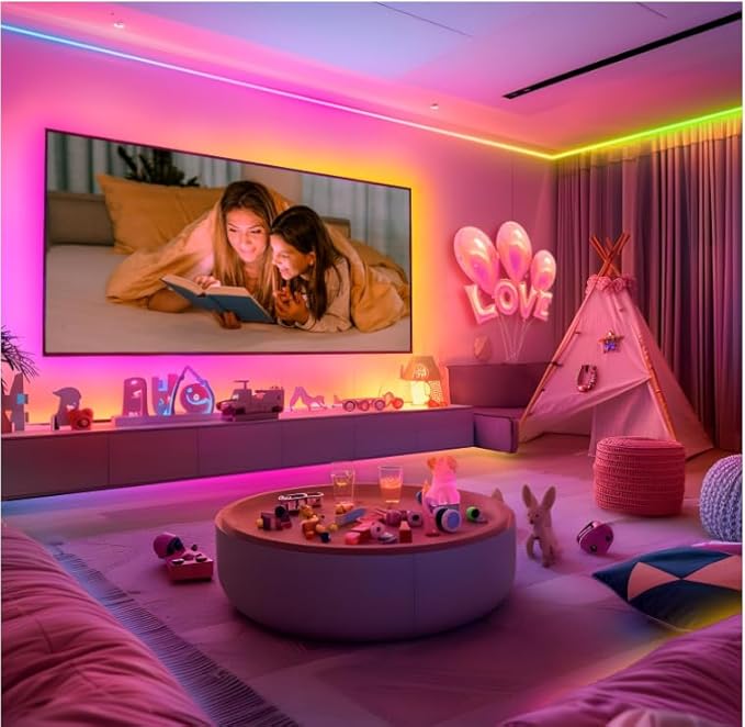 ATHONO 166 ft I(2 Rolls of 83ft) C+RGB,Led Lights for Bedroom,Music Sync Color Changing,Led Strip Lights,with Remote App Control, Led Lights for Room Home Kitchen Decor Party