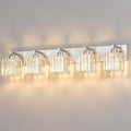 FDPBY Modern Vanity Light 5-Lights Brushed Nickel Vanity Light Crystal Bathroom Wall Light Bathroom Light Fixtures