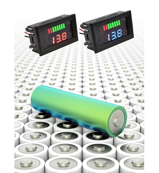 Battery Charge Level Indicator Universal Car Battery Capacity Meter Tester Checker 12V-60V Blue Car Tester Motorcycle Checker Capacity Meter