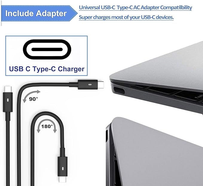 65W Type c USB c Ac Charger Compatible with Dell xps 13 9360 13 9365 2in1 13 9315 9320 5420 5290 5480 5491 5495 5520 5530 5580 5590 5591 7280 7290 Power Adapter Supply Cord