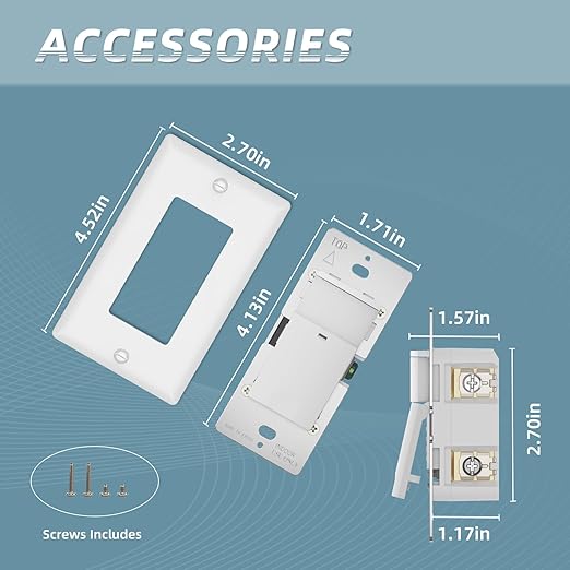 ECOELER Motion Sensor Light Switch, PIR Motion Detection Wall Switch with Adjustable Sensitivity, OCC/VAC Selectable, Neutral Wire Required, Single Pole Occupancy Sensor for Bathroon, Laundry