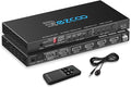 4K@120Hz HDMI 2.1 Switch 4 in 1 Out with Audio Extractor VRR ALLM HDCP2.3 ARC eARC HDR CEC SPDlF Optical and 3.5mm Audio Out D-o-l-b-y Digital EDID for PS5 Xbox NVIDIA AMD