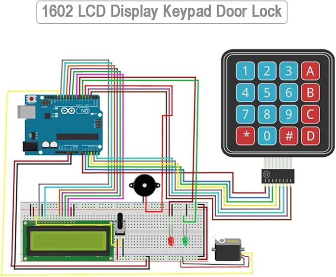 DIYmalls 1602 LCD Display Module DC 5V 16x2 White Character Blue Backlight 1602A 16 Pin Parallel Interface AIP31066 Controller for Arduino ESP32 Development Board (Pack of 2), no IIC