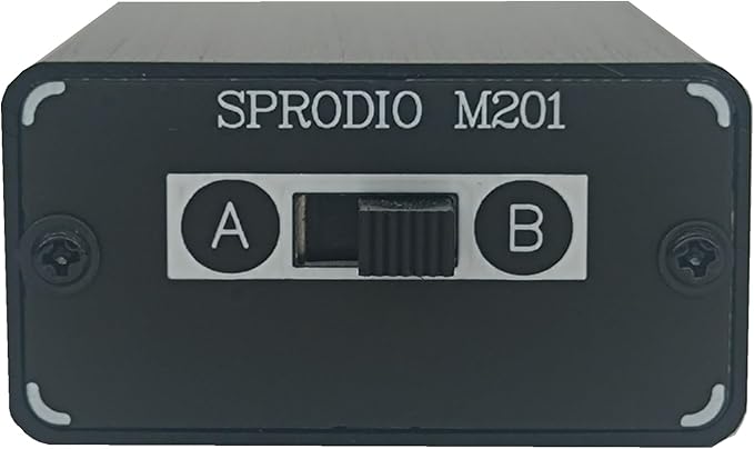 SPRODIO 2 Way in-line 3.5mm Audio Switch Box A/B Selector Switcher Compatible with 1/8" Microphone TRRS TRS Independent Ground no noise-M201