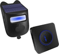 Qumox Solar-Powered Driveway Alert System - Wireless Motion Sensor Doorbell with Weatherproof Design for Home and Business Security (1 Sensor & 1 Receiver)