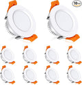 inShareplus 2 Inch LED Recessed Lighting, Downlight Dimmable 3W (35W Equivalent), 3000K Warm White, CRI80, Recessed Light Fixtures with LED Driver（10 Pack ）