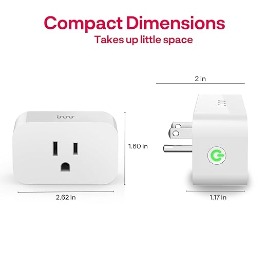 Innr Zigbee Smart Plug, Works with Philips Hue*, Alexa and SmartThings, Zigbee Repeater, Energy Monitoring, 2-Pack