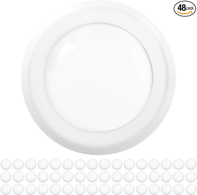 Sunco 48 Pack 5/6 Inch LED Disk Lights, Flush Mount Disc Recessed Ceiling Can Lighting, 1050 LM, 6000K Daylight Deluxe, Dimmable, 15W=75W, Damp Rated ETL