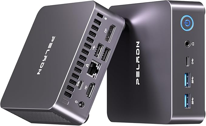 PELADN Gaming Mini PC 7735U(Beats 5825U) 32GB Dual DDR5, 1TB PCIe3.0 SSD - AMD Ryzen 7 7735U Mini Computers with Dual Type-C, WO7 Mini Desktop Computer with RJ45 LAN, WiFi6, BT5.2, USB