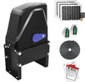 TOPENS DKC1100S Solar Sliding Gate Opener Chain Drive Automatic Gate Motor for Heavy Driveway Slide Gates Up to 2600 Pounds, Electric Gate Operator Battery Powered with Solar Panel Remote Control Kit
