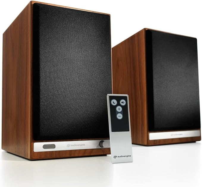 Audioengine HD6 Premium Powered Bookshelf Speakers | 150W Audiophile-Grade Bluetooth 5.0 Speakers with aptX HD | 24-Bit DAC | Real Wood Veneer