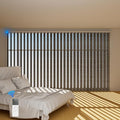 Blindify Motorized Vertical Blinds, Blackout Sliding Door Shades Vertical Shades Remote Control Customize, Coffee
