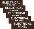 All Quality Basic Electrical Panel Sign - Fire Regulation Safety Compliance Sign - Dark Brown - Medium (5 Pack)